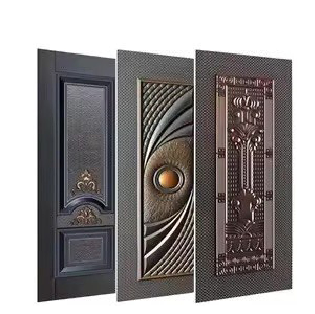 Fabricated decorative steel security doors